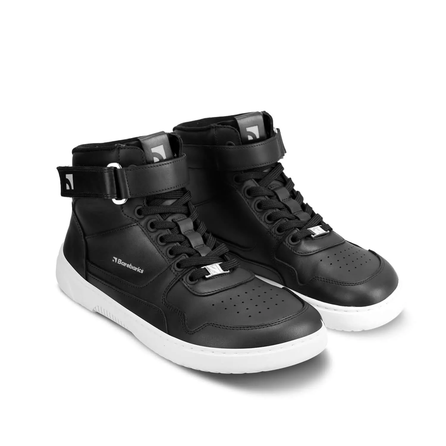 Barefoot Sneakers Barebarics Zing - High Top - Black & White - Leather