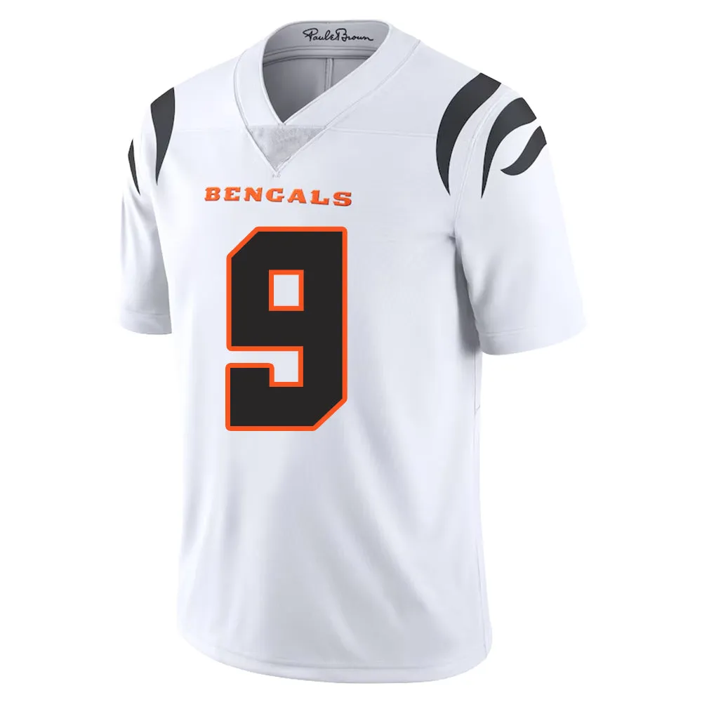 Cincinnati Bengals Jersey #9 Burrow White Youth Adult Men's Football Team Color Away Player Jersey