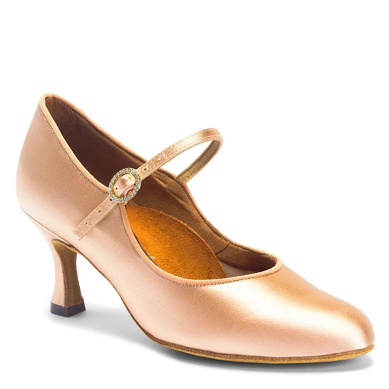 International Dance Shoes, ICS Classic, Peach Satin, 2” IDS Heel