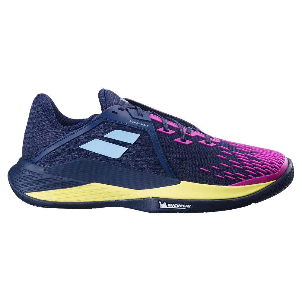 Men's Propulse Fury 3 All Court Tennis Shoes Dark Blue and Pink Aero