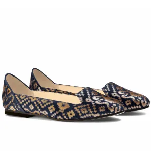 Midnight in Banaras Blue Ballet Flats