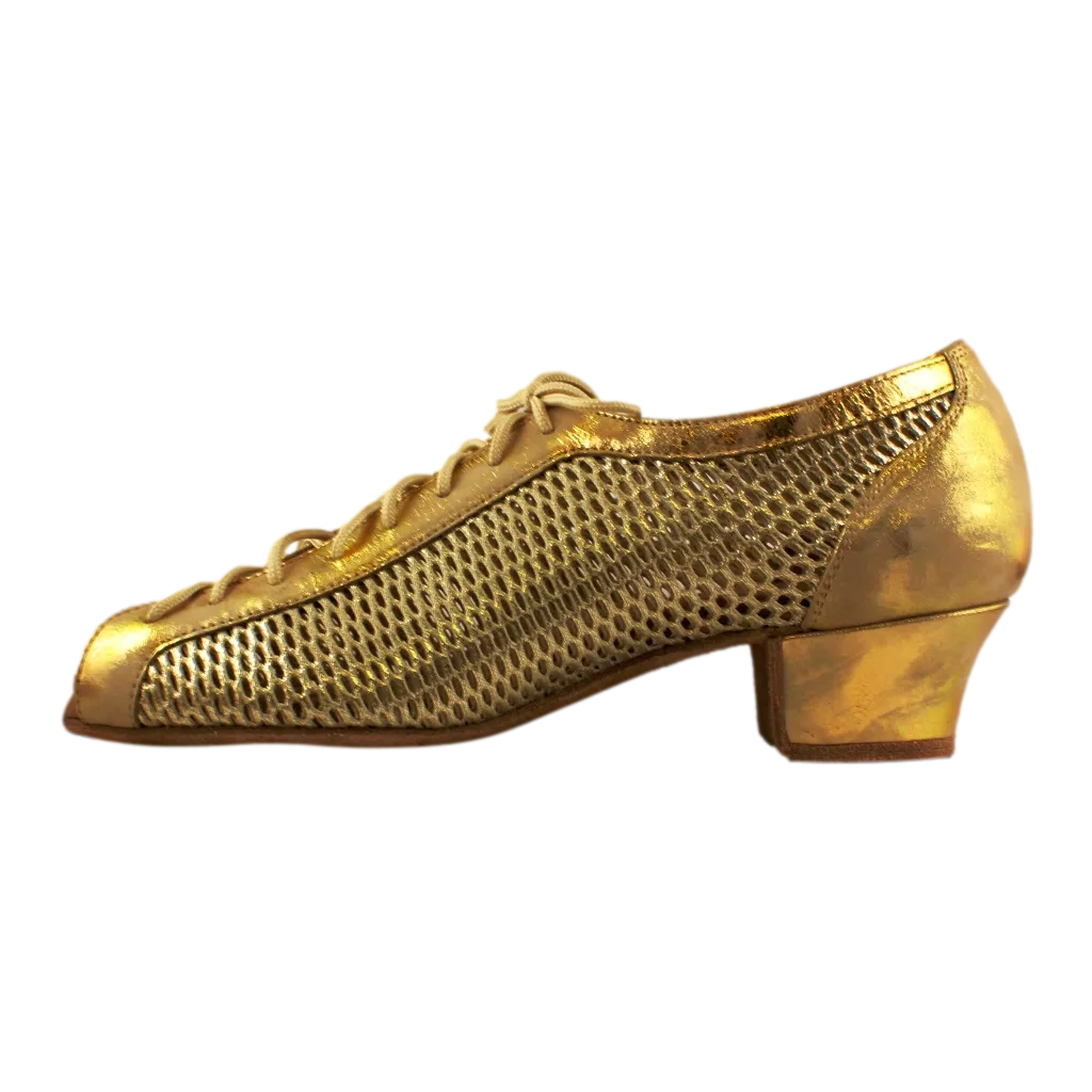 Practice Dance Shoes, Raspiro, Marble Gold Mesh and Leather