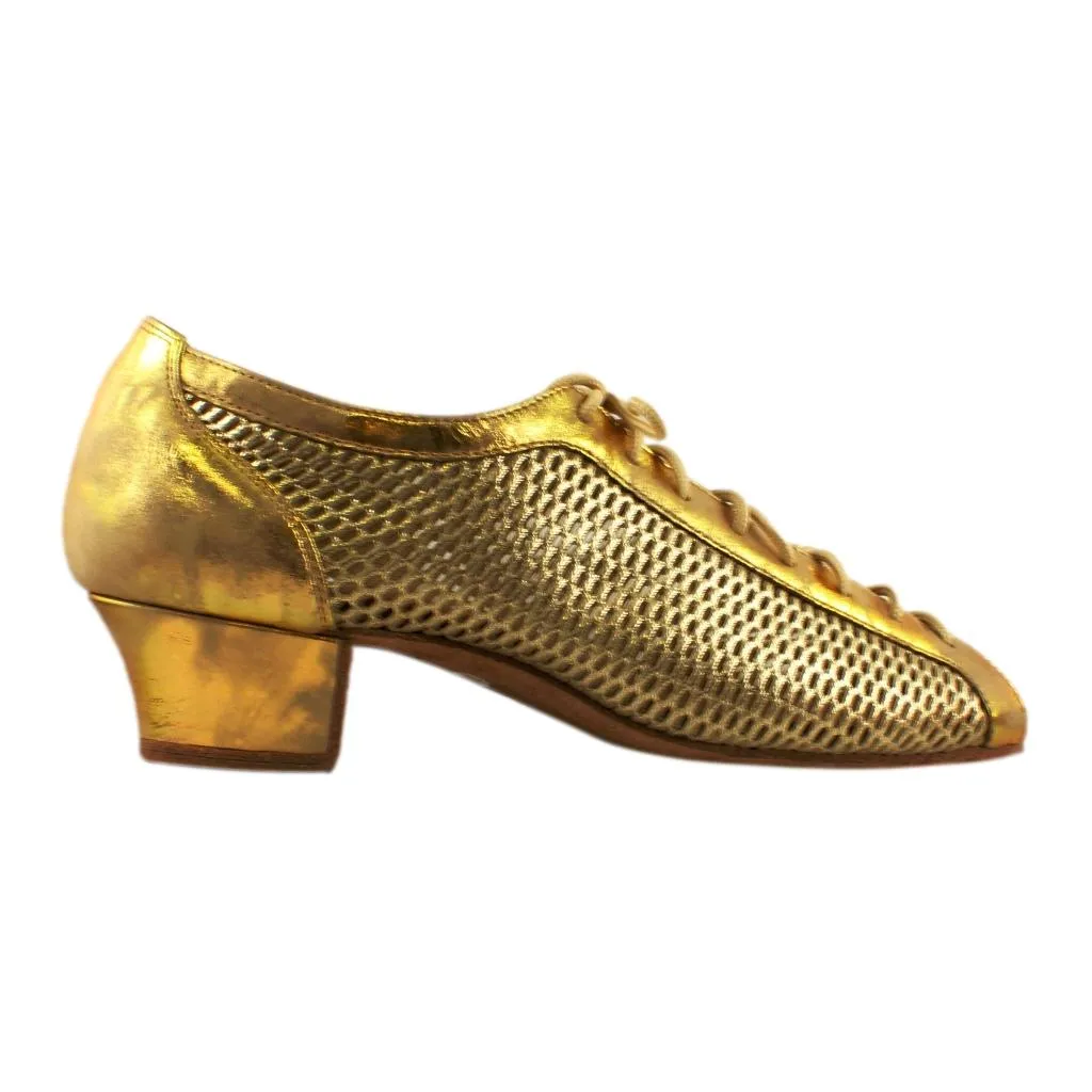 Practice Dance Shoes, Raspiro, Marble Gold Mesh and Leather