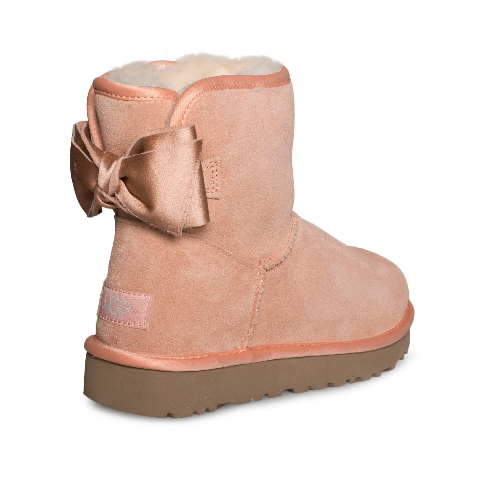 UGG Satin Bow Mini Suntan Boots - Women's